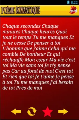 Poeme Romantique android App screenshot 2